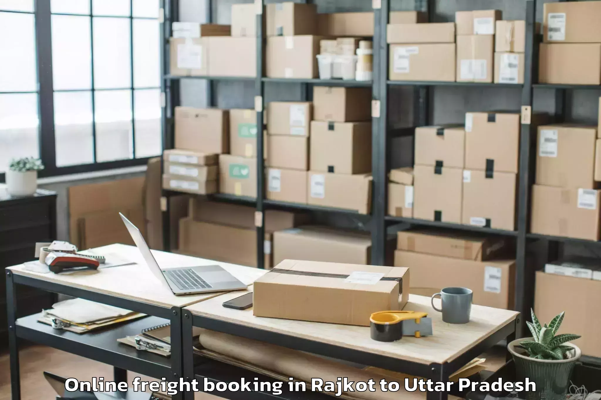 Book Rajkot to Firozabad Online Freight Booking